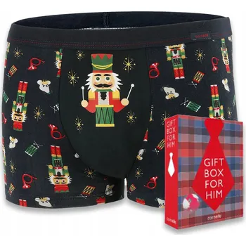 Pánské spodní prádlo CORNETTE VÁNOČNÍ BOXERKY BS 007/64 TMAVĚ MODRÉ M