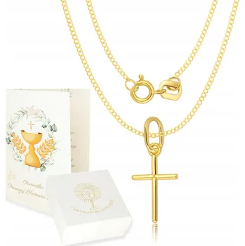 Řetízek Zlatý Řetízek s křížkem 585 Křest Svaté Přijímání Gravírování