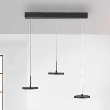 JUST LIGHT. GmbH JUST LIGHT. LED závěsné světlo Plata, černé, 3-ramenné, 3 000 K - Baldachin – délka 60 cm, šířka 9 cm, výška 5 cm černá 3 x 6,8 W LED - Doprava zdarma