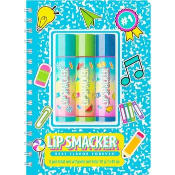 Péče o rty Lip Smacker Spiral&nbsp;Notebook&nbsp;Trio Lip&nbsp;Balm&nbsp;(Blue) dárkové balení amerických balzámů na rty