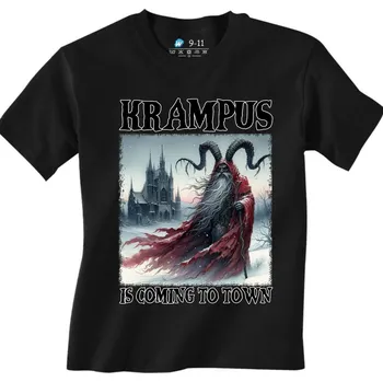 Chlapecké tričko Dětské tričko Vánoční Démon Krampus přichází (Velikost: 3-4, Barva: Černá)