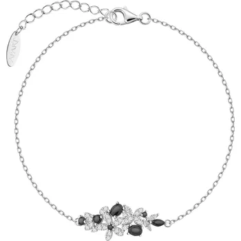 Náramek Stříbrný náramek se zirkony - květy - AP542-0341