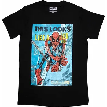 Pánské tričko Spiderman tričko, Looks Like A Job For Spiderman Black, pánské M