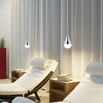 Závěsné světlo Helestra LED DUC, chrom, IP44, Ø 7 cm LED 9 W celkem - Doprava zdarma