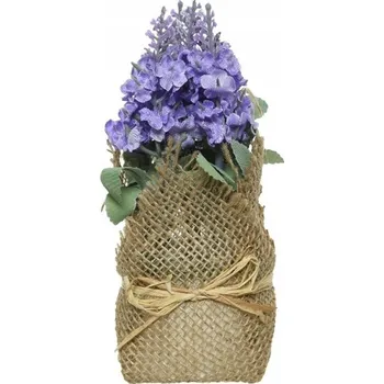 umělá květina Umělá levandule v jutovém květináči