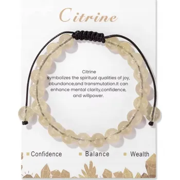 Náramek Nastavitelný náramek z Kamienia Naturalnego Cytryn – Amulet hojnosti