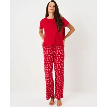 Dámské oblečení Sinsay - Dvoudílné bavlněné pyžamo - červená - 194GF-33X - 194GF-33X-XXL