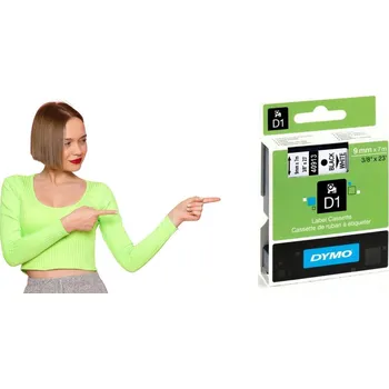 Pásek do tiskárny Páska Dymo D1 9 mm x 7 m černý nápis bílá páska S0720680