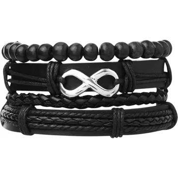 Náramek Pánský Náramek IN - 38347 - Černá/Stříbrná KP-38347