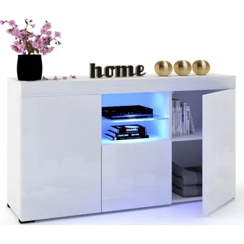 Komoda Komoda Krak Meble 135 x 33,8 x 90 cm, bílý lesk