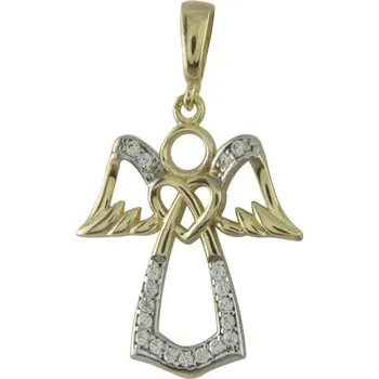 Přívěsek Zlatý přívěsek se zirkony anděl 2672 (585/1000) 1.15 g