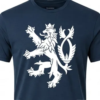 Pánské tričko Tričko Český Lev - velikost 110, Barva Tmavě modrá