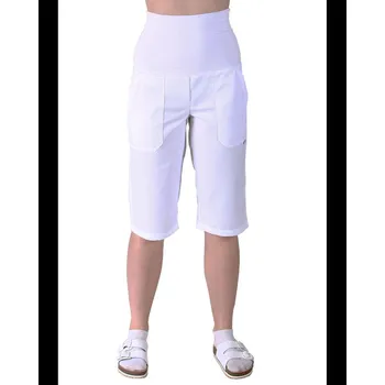 Dámské kalhoty Dámské 3/4 kalhoty PATRICIE, vysoký úpletový pas, bílá, VS168