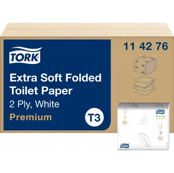 Toaletní papír TORK 114276 Toaletní papír T3 BULK skládaný, celulóza, měkký, bílý