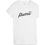 PUMA Dámské triko ESS+ Script PUMA White M BÍLÁ