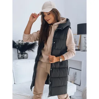 Dámská vesta Dámská prošívaná dlouhá vesta NOELIA černá Dstreet Barva: černá, Velikost: L