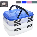 Piknikový box s uchy, 3 patra mix barev