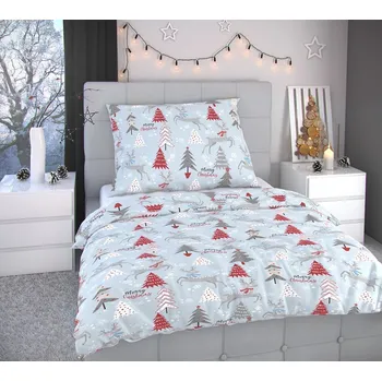 Povlečení Kvalitex Povlečení Vánoční stromky Velikost: povlak na polštářek 40x40 cm