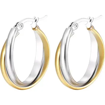 Náušnice Impress Jewelry Bicolor Zlatá / stříbrná