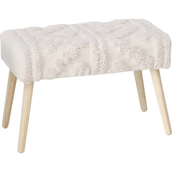 Boltze Home Čalouněná boho lavice KADI s dřevěnými nohami, 60 x 32 x 41 cm