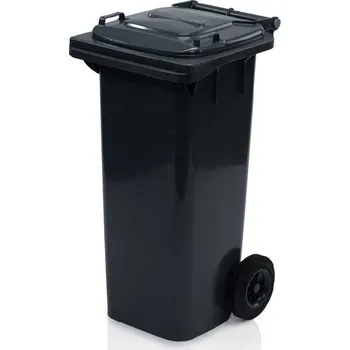 Plastová popelnice 80l, černá + doprava zdarma