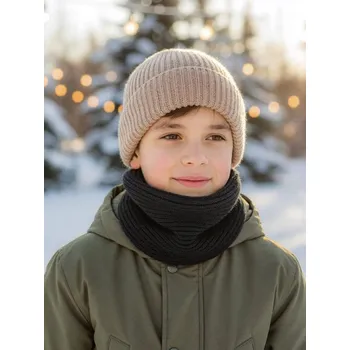 Šála Sinsay - Pletená šála s podšívkou - černá - 163FU-99X - 163FU-99X-M