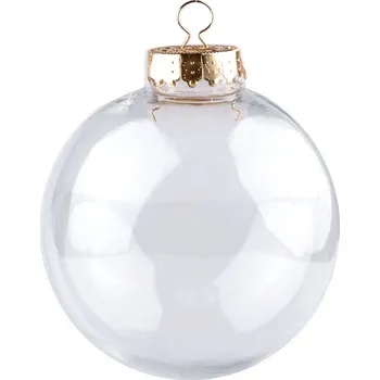 Vánoce Stoklasa Baňka k dozdobení 10 cm transparentní/zlatá 2 ks