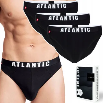 Slipy Pánské slipy 3 PÁRY sportovní ATLANTIC 3MP-094 czarne - M