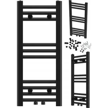 Radiátor KOUPELNOVÝ RADIÁTOR ŽEBŘÍKOVÝ MODERNÍ ČERNÝ 70x30 cm RAVEN