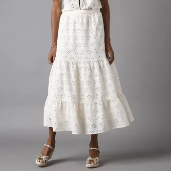 Dámská móda Dlouhá madeirová sukně režná 50