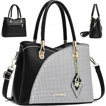 Kabelka DÁMSKÁ KOŽENÁ KABELKA PŘES RAMENO - PROSTORNÁ MĚSTSKÁ TAŠKA SHOPPER ELEGANTNÍ