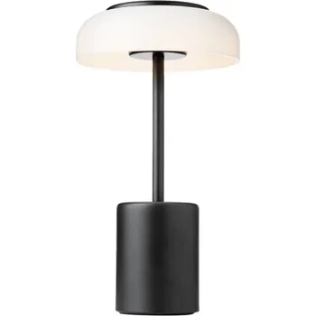 Venkovní osvětlení Nuura Aps Nuura LED stolní lampa na baterie Blossi, výška 26 cm, černá/opálová - Délka USB nabíjecího kabelu 150 cm černá, opálová 1 x 3 W LED - Doprava zdarma