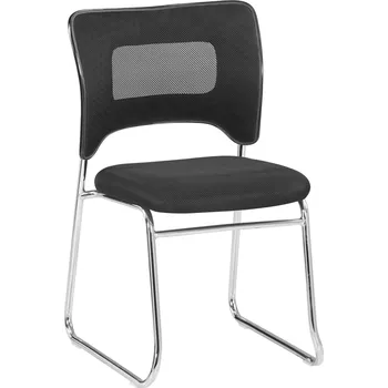 Stohovatelná židle, černá/chrom, DELOS