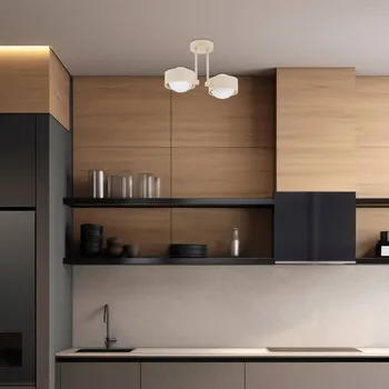 Argon Stropní světlo Mado, béžové, 2 žárovky, výška 24 cm, ocel/sklo - Stínidla na lampu - Ø 12,5 cm; skleněná koule - Ø 10 cm; propojovací krabička - Ø 10 cm, výška 3 cm písek, opál 2 x 8 W LED - Doprava zdarma