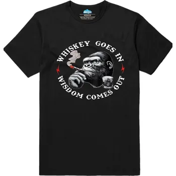 Pánské tričko Pánské tričko Moudrá Gorila s Doutníkem (Velikost: XL, Barva: Černá)