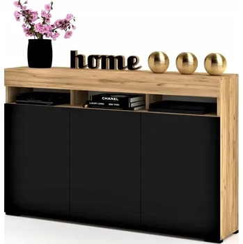 Komoda Komoda Krak Meble dub craft zlatý, černá matná, 135x33,8x90 cm