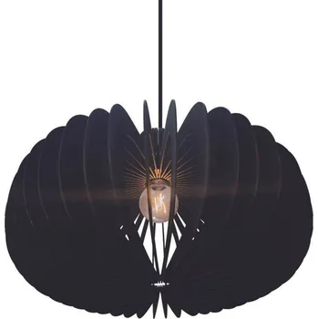 Nordlux Závěsné světlo Hazo, Ø 65 cm, černé, dřevo - Stříška – Ø 12,5 cm, výška 9,6 cm černá 1 x 60 W - Doprava zdarma