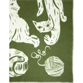 deka Lapuan Kankurit Vlněná deka Kissanpäivät 130x180, olivově-bílá