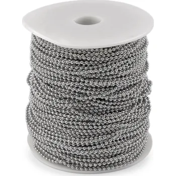 Hobby drát Kuličkový řetízek z nerezové oceli pro výrobu bižuterie metráž Ø2 mm Varianta: platina, Balení: 1 m