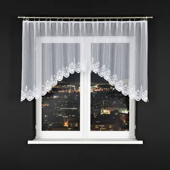 Záclona Dekorační oblouková krátká záclona na žabky ZANETA 105 bílá 400x105 cm MyBestHome