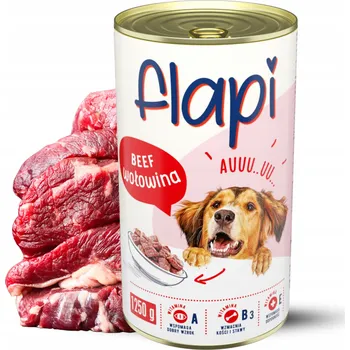 Krmivo pro psa VLHKÉ KRMIVO s hovězím masem v omáčce 1250g FLAPI POLSKÝ výrobek