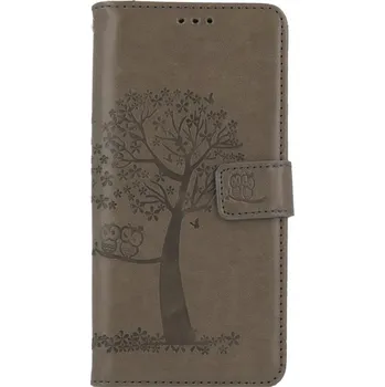 Pouzdro na mobilní telefon Obal Xiaomi Redmi Note 8 Pro knížkový Šedý strom sovičky (kryt neboli pouzdro na Xiaomi Redmi Note 8 Pro)