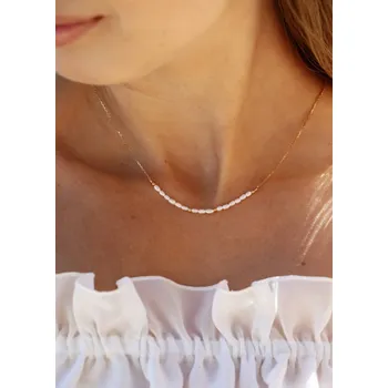 Náhrdelník Náhrdelník ze stříbro pozlacený a přírodní perly