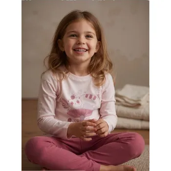 Dívčí spodní prádlo Sinsay - Dvoudílná pyžamová souprava - pastelová růžová - 436EV-03X - 436EV-03X-116