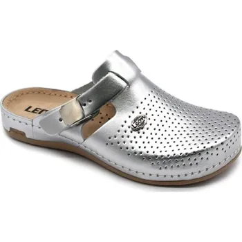 Pracovní obuv Dámské pantofle LEONS CRURA 950, stříbrné