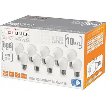 Žárovka Sada 10x LED žárovka E27 8W = 60W 806lm SMD 160° Ne Bliká Neutrální bílá 4000K