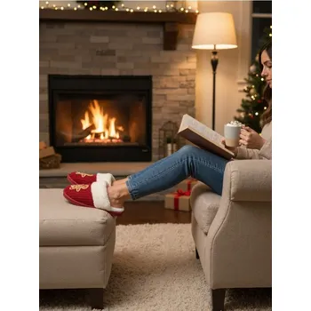 Dámské pantofle Sinsay - Pantofle s umělou kožešinou - červená - 639GR-33X - 639GR-33X-367