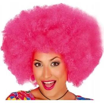 Karnevalová paruka Guirca paruka krátké vlasy růžové afro