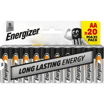 Článková baterie Alkalická baterie Energizer AA (R6) 20 ks