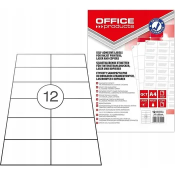Samolepící etiketa Štítky OFFICE PRODUCTS 105x48mm bílé, 100 listů